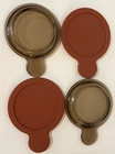 Pyrex Visions Amber Grab It Bowl Replacement Lids 2 Glass 2 Plastic P-150-C.