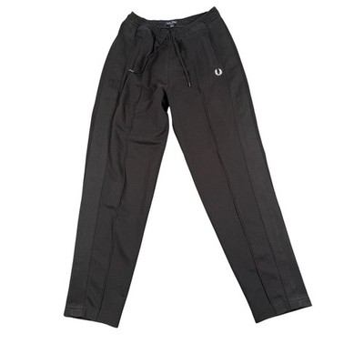 Fred Perry Track Pants Men Small 28X29 Black Taped Laurel Wreath Logo Portugal