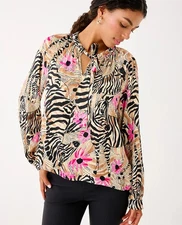 NWT Lilly Pulitzer Alinta Long Sleeve Top in Rutabaga El Morocco , Size !!