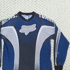 Vtg Fox Racing Motocross MX Jersey Mens Grey 90s Y2K Motorcycle Riding - XL
