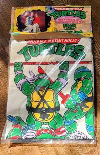 Vintage Teenage Mutant Ninja Turtles 1989 Laundry Utility Bag 19x27" NEW