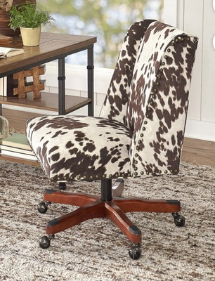 #ad Linon Draper Office Chair Cowhide Print $130.00