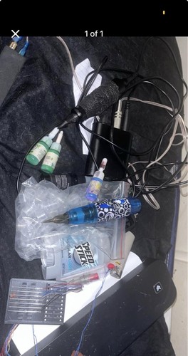 Multicolor Tattoo Complete Kit with Pen, Ink Bottles, Needles, Power Supply