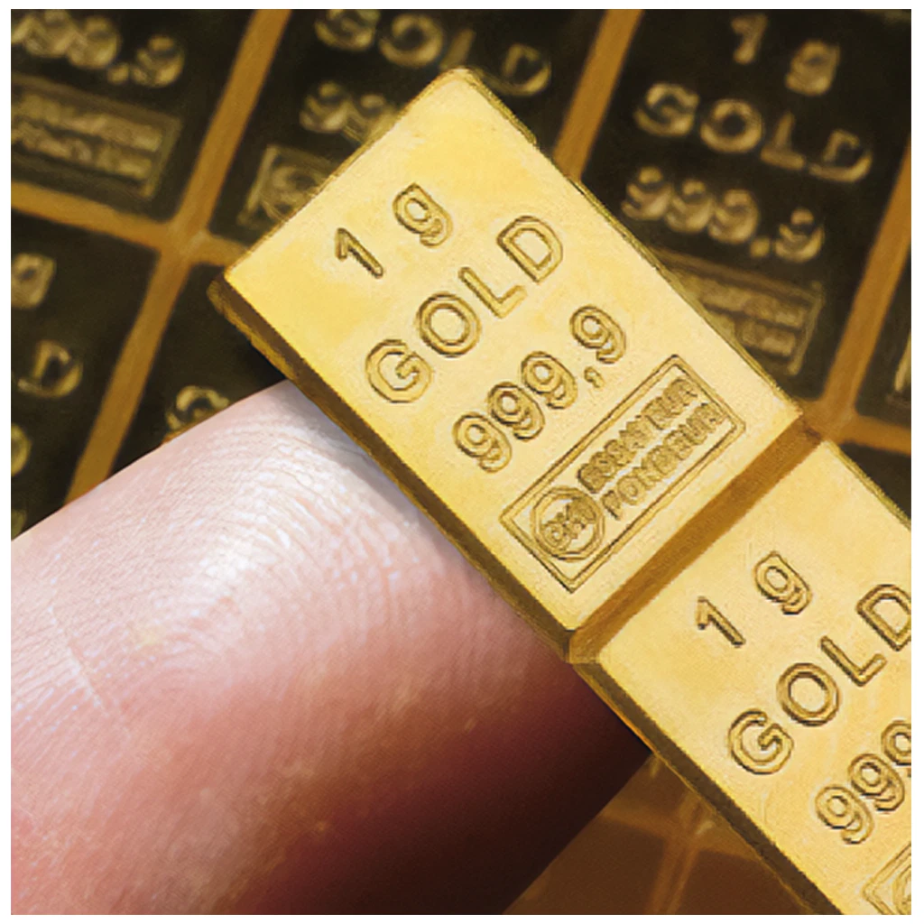 Valcambi Goldtafel Combibar™ - Beliebig voneinander trennbar - 50 x 1 Gramm Gold