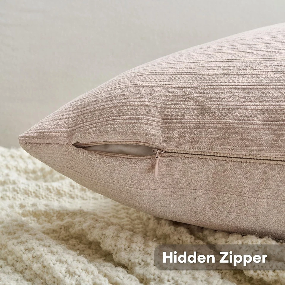 FUTEI Fundas de Almohada Decorativas Rosa 18x18 18x18 (Pack de 2),  Foto 2 de 4