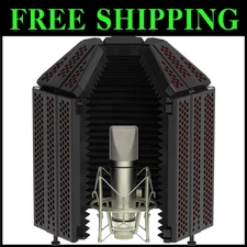 Foldable Microphone Isolation Shield with High Density Foam for Pro Recordings