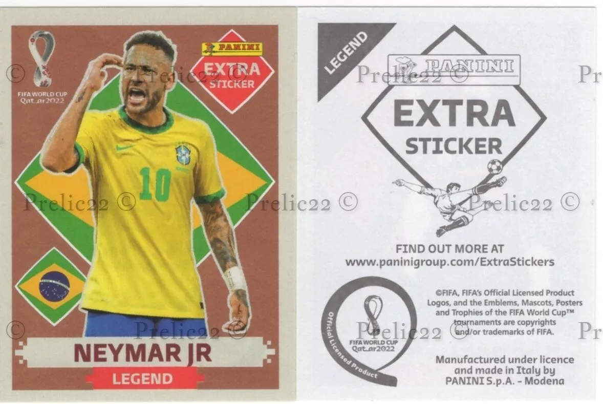 Figurinha Extra do Neymar Jr. Bronze Legend da Copa do Mundo do Qatar 2022  - Item de Coleção Original Panini