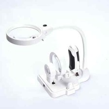Triple Lens 2.5x 5x 16x Handheld Desktop Interchangeable LED Light Reading