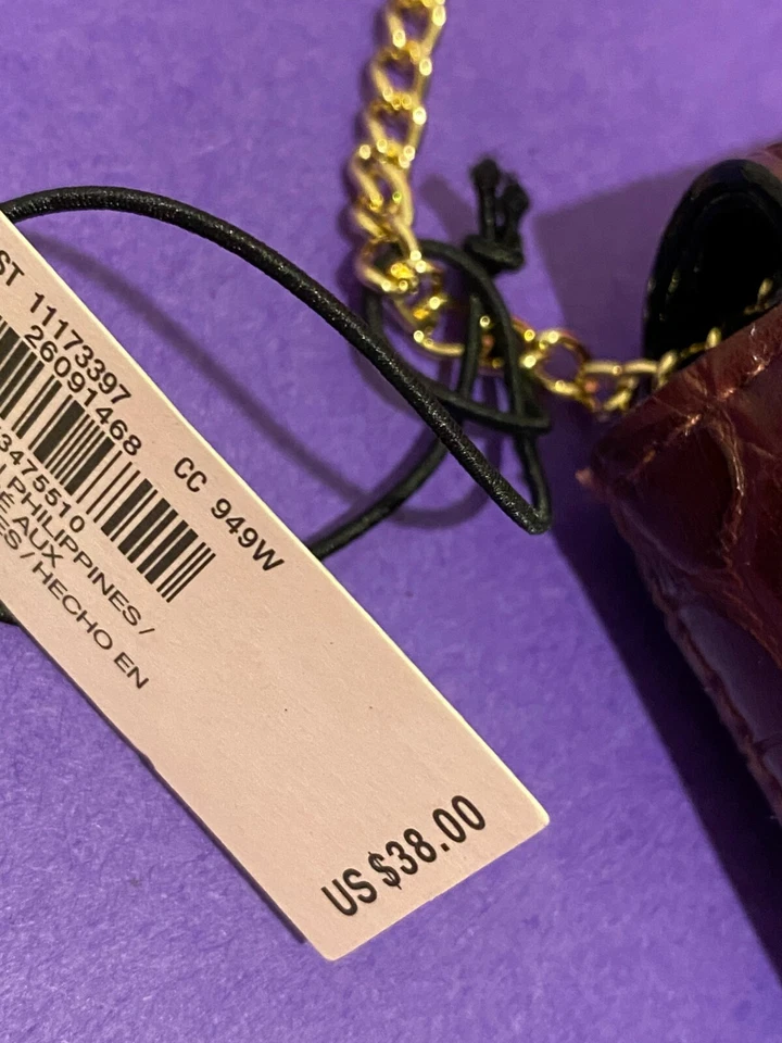 Nuevo Bolso Bandolera VICTORIA'S SECRET Carmesí Croc Micro Hombro con Etiqueta Foto 3 de 4