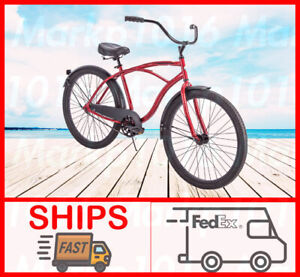 Huffy 26" Cranbrook Men's Beach Cruiser Comfort Bike Red BRAND NEW