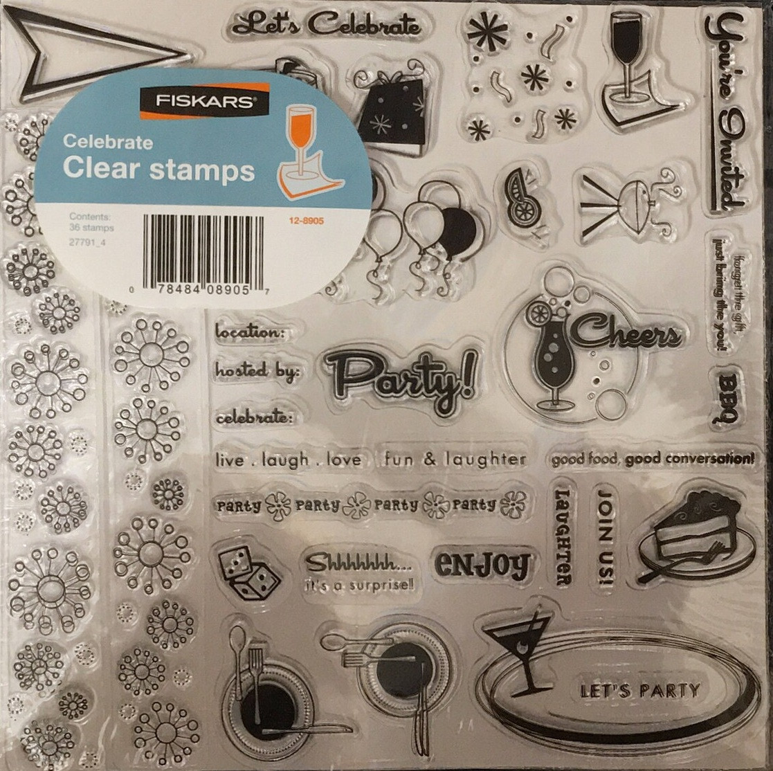 FISKARS☆クリアスタンプ☆パーティー FISKARS Clear Stamps CELEBRATE Huge 8x8 Set PARTY!!! | eBay