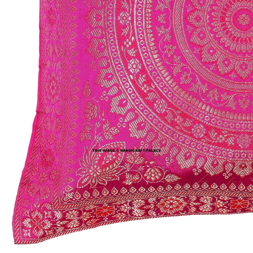 Capa almofada mandala indiana brocado de seda sofá decoração para casa - Imagem 3 de 4