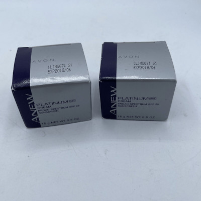 (2) Avon 2012 Anew PLATINUM Day Broad Spectrum SPF 25 Sunscreen Cream 0.5 oz.