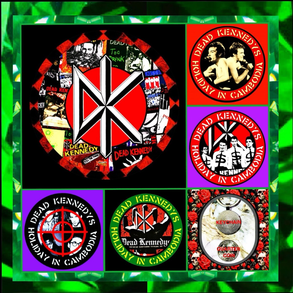 THE DEAD KENNEDYS VIVA LAS VEGAS 🇺🇸 FIVE ALBUM COVERS KEYCHAINS