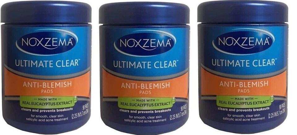 BL Noxzema Ultimate Clear Anti-Blemish Pads 90 Count - THREE PACK