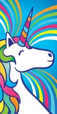 Unicorn Beach Bath Towel 30" x 60" Animals Fantasy Velour 100 Cotton