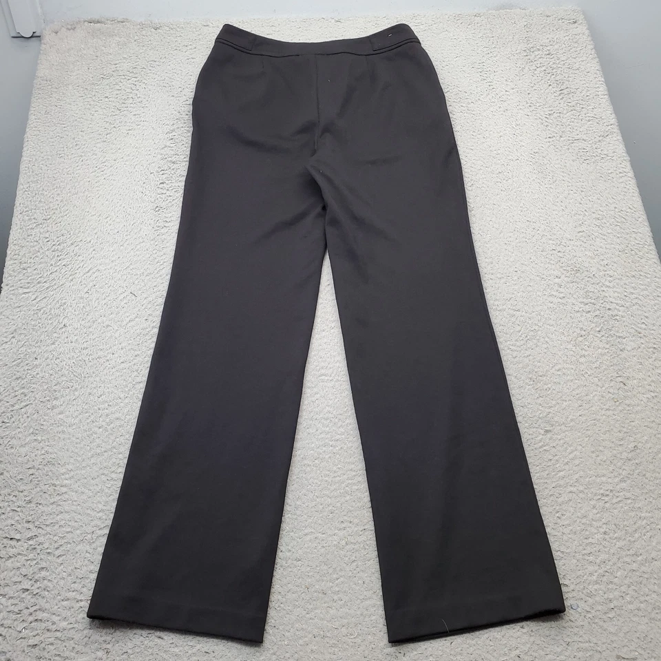 Jones New York Pants Women Size 4 Black Stretch Wide-Leg Slash Pockets Low Waist - Image 2 of 4