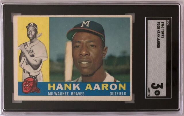 Hank Aaron/Milwaukee Braves 1960 Topps Baseball Card #300 Graded VG SGC 3