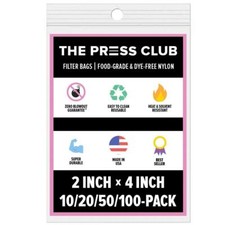 The Press Club 2" x 4" Premium Nylon Filter Bags, Zero Blowout Guarantee