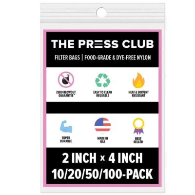 The Press Club 2'' x 4'' Premium Nylon Filter Bags, Zero Blowout Guarantee 