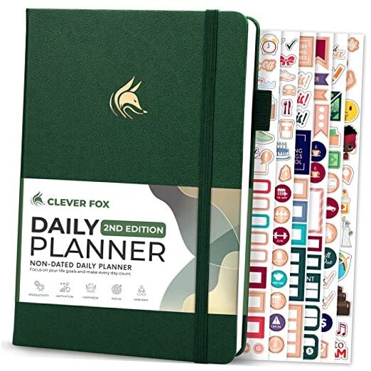 Ежедневный планировщик 2-е издание — недатированный блок времени A5 (5,8 x 8,3 дюйма) лесной зеленый