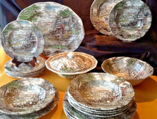 Enoch Wedgewood Dickens Coaching Days Braun Tafelservice für 6 Personen 21 Teile