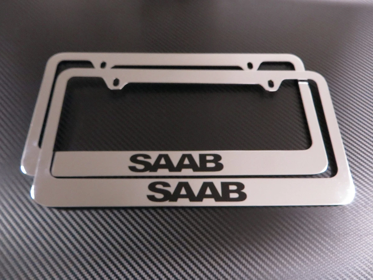 Frame Licence Plate 2-Pack SAAB Black Metal License Plate Frames