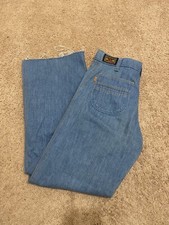 Vintage 1970s Levi  s Orange Tab Bell Bottom Jeans 28x28 70s Levi  s Wide Leg Blue