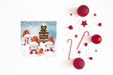 Winter Gnomes Christmas Ornament Wood Mini Sign
