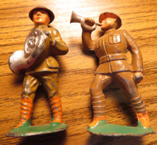 Pair VINTAGE 1930S TOY SOLDIER Barclay Army Band Soldiers