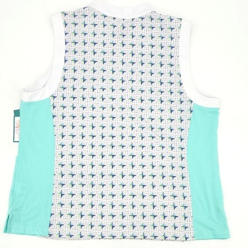 Lillie Green Tank Top Shirt Size Petite XL Women 1/4 Zip Graphic Golf Aruba Blue - Picture 3 of 9