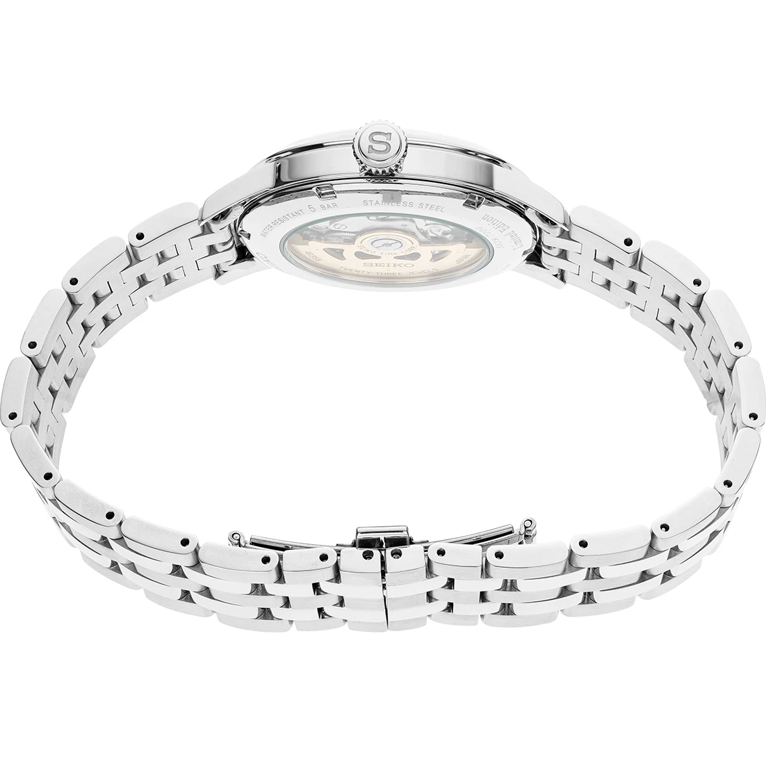 Pre-owned Seiko Presage Cocktail Time Automatic Grey Dial Silver Tone Men's Watch Srpe17j1