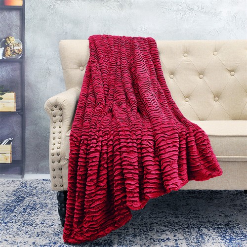 Colleen Air Brushed Faux Fur Throw Blanket Super Soft Warm for Couch Home Décor - Picture 19 of 97