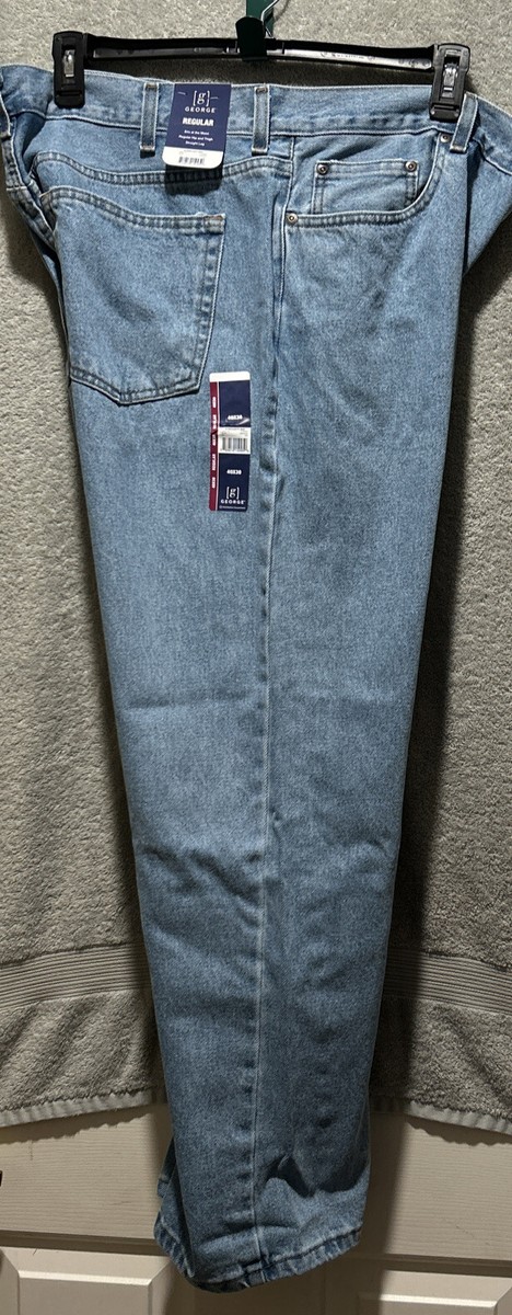 George Blue Denim Jeans Regular Straight Cotton NWT Walmart Men's