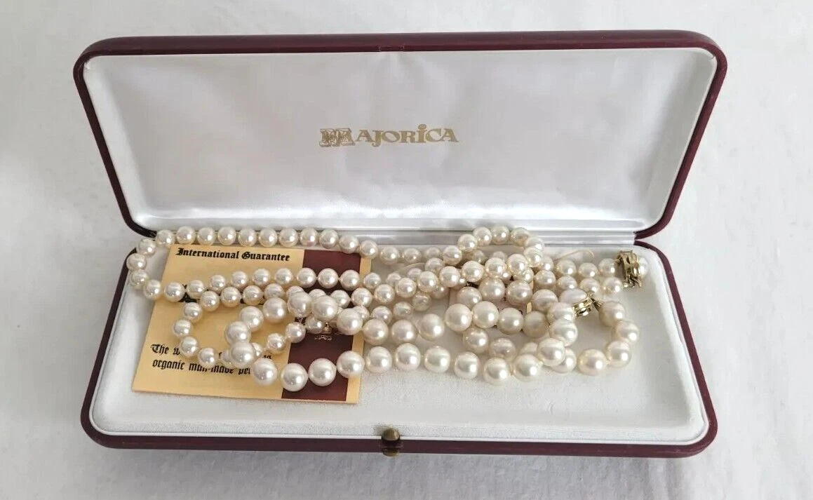 Majorica Pearl Jewelry  Single Strand 8MM Pearl Necklace