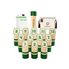 Wooden Throwing Game Set, Numbered Block Toss Games with 1 x Scoreb... Fast Ship