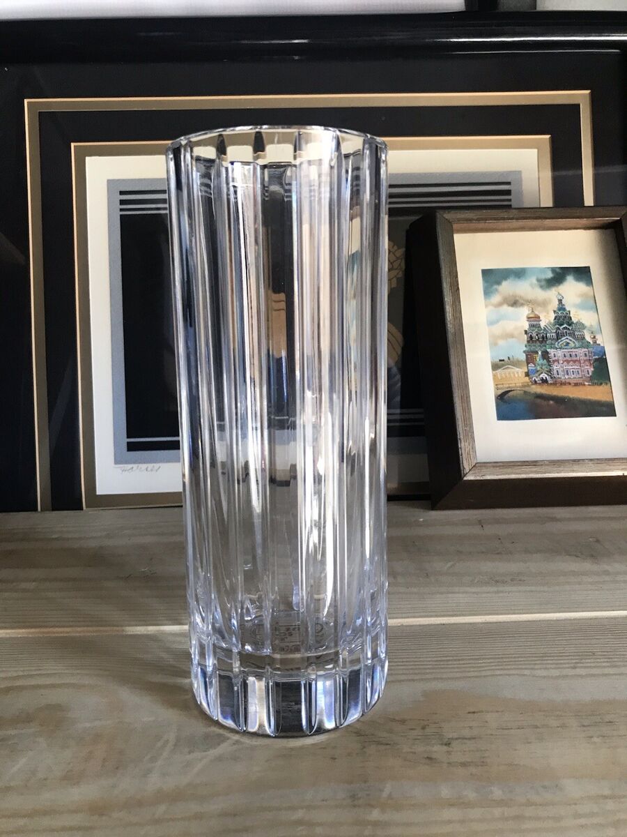 Baccarat Harmonie pattern French crystal vase, 8 Baccarat Harmonie pattern French crystal vase, 8