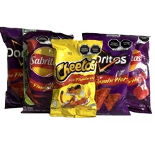 6-Pk Variedad Sabritas Doritos, Cheetos/Variety Extra Flamin Hot Chips 45g/1.5Oz