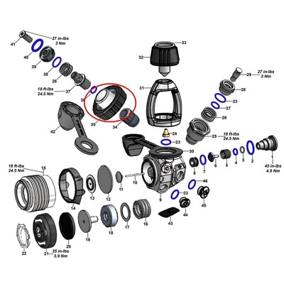 SF-1 TopDeal: AquaLung ACD DIN G5/8 Handrad für 1. Stufen Legend DIN Handwheel