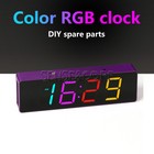 DIY Electronic Clock Kit LED Digital RGB Clock Time Temperature Date Display 5V