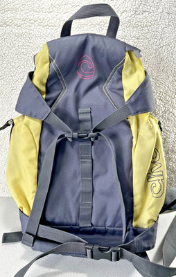 Vintage Unisex Clive Skater Backpack Grey & Gold - In Fantastic Condition!