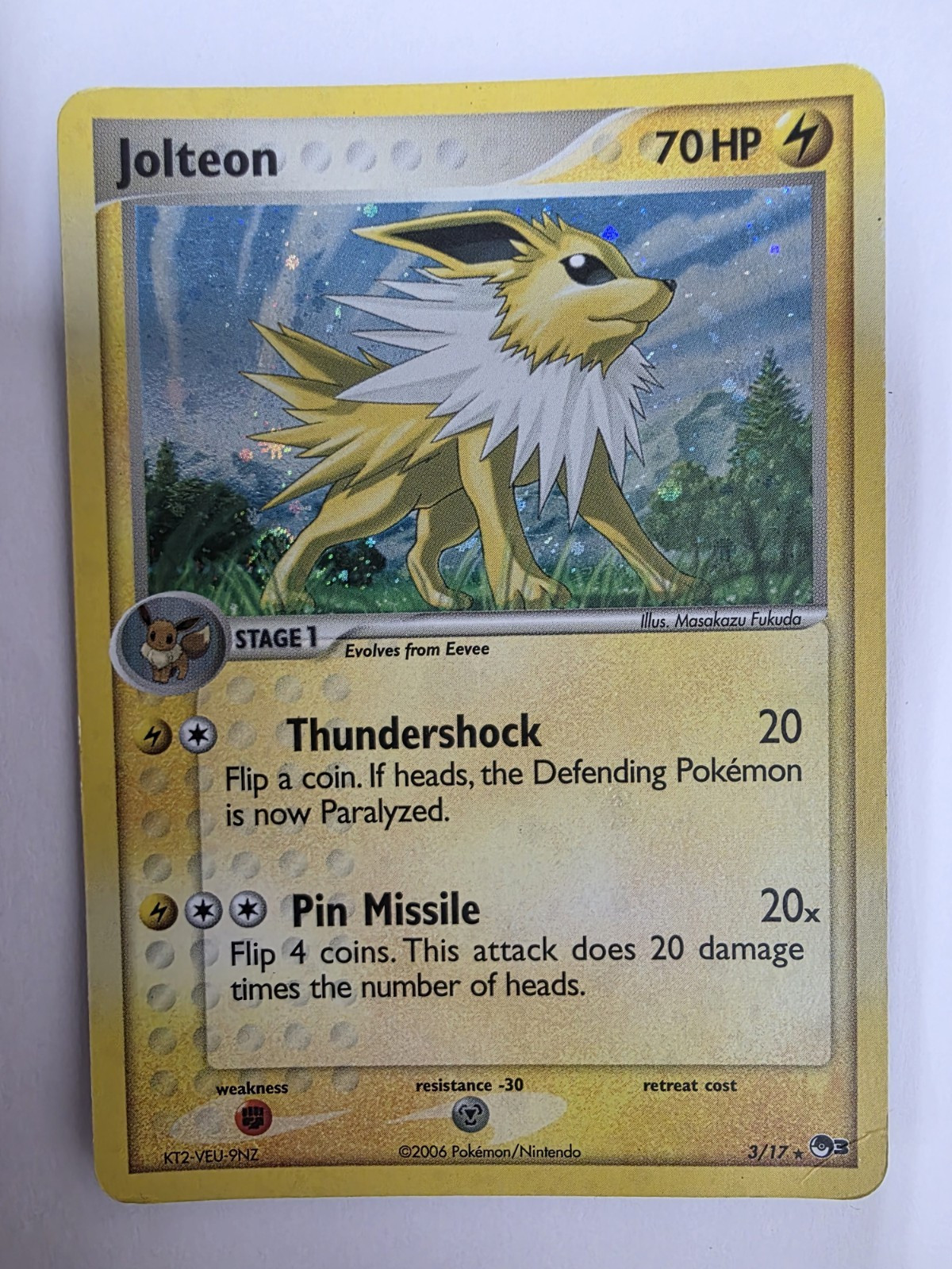 Pokémon TCG Jolteon 003/017 POP Series 3 Holo Rare 2006 Vintage