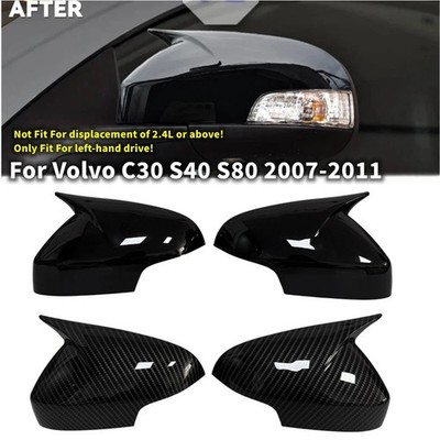 2PCS For Volvo C30 S40 S80 2007-2011 ABS Rearview Side Mirror Cover Overlay Caps