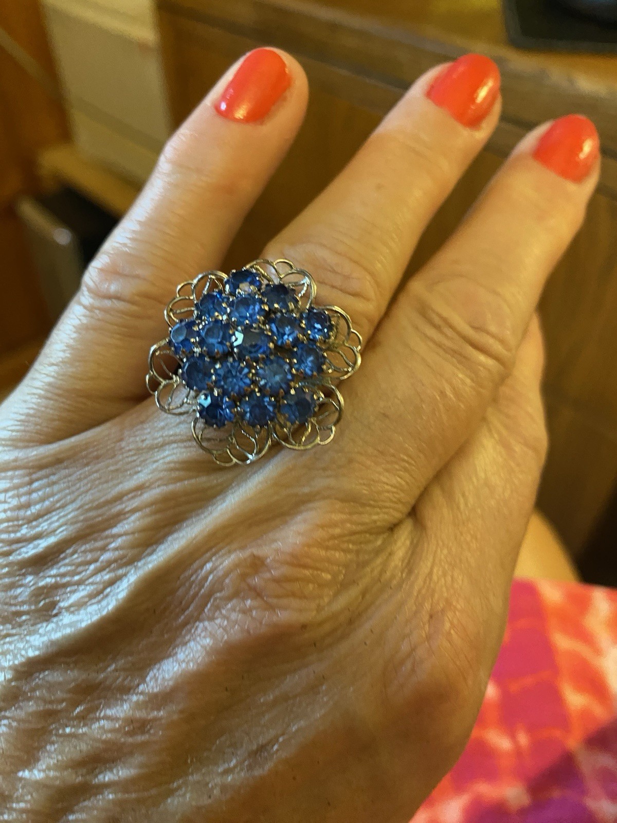 Beautiful Blue rhinestone Ring - image 2
