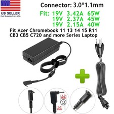65W Charger For Acer Travelmate B1 Laptop Power Supply Adapter Cord Aspire S 13