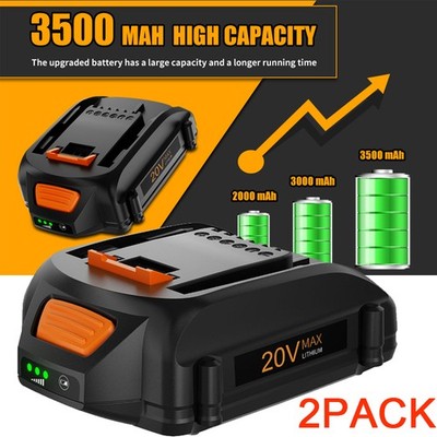 2PACK 3.5Ah For WORX 20V MAX Extend Lithium Battery WA3520 WA3525 WA3575 WG155