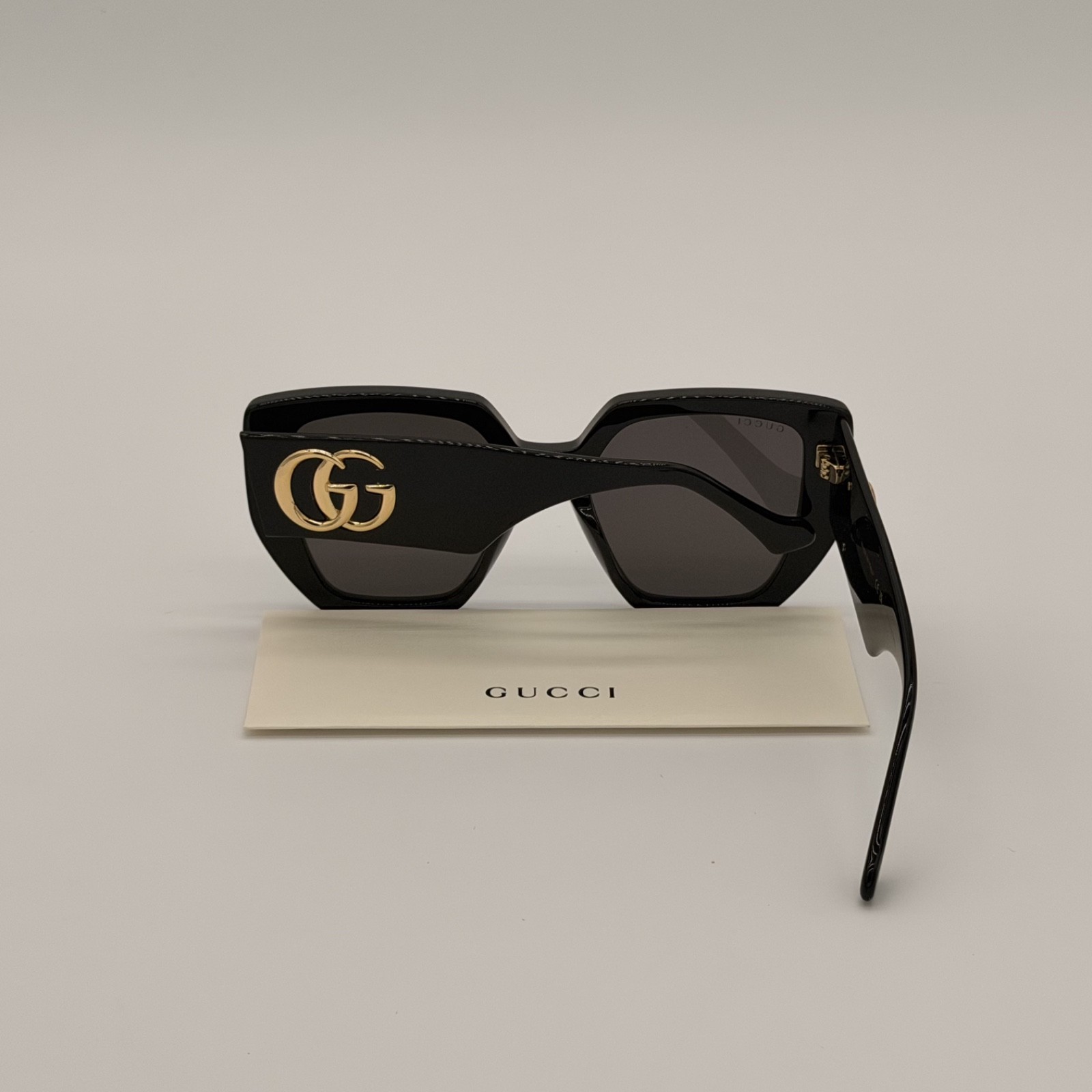Gucci GG 0956S-003 Black/Gray Oversized Geometric Women's Sunglasses thumbnail 3
