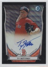 2014 Bowman Prospect Chrome Black Wave Refractor 28/50 Ty Buttrey Auto 5qi