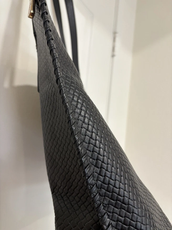 Tommy Bahama Negro Top Cremallera Bolso de Hombro Cuero Trabajo Profesional Ir a Foto 4 de 4