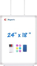 Magnetic Dry Erase Board for Doors, 24x18 Inch Whiteboard with Adjustable Long